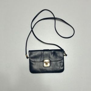 Blue night purse, Italian leather, made in Italy.